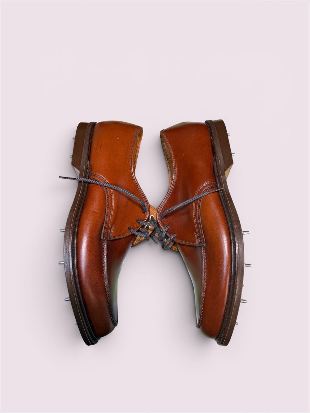 VINTAGE 1950’s USA JARMAN BROWN LEATHER POWER OXFORD CUSTOM GOLF SHOES 10